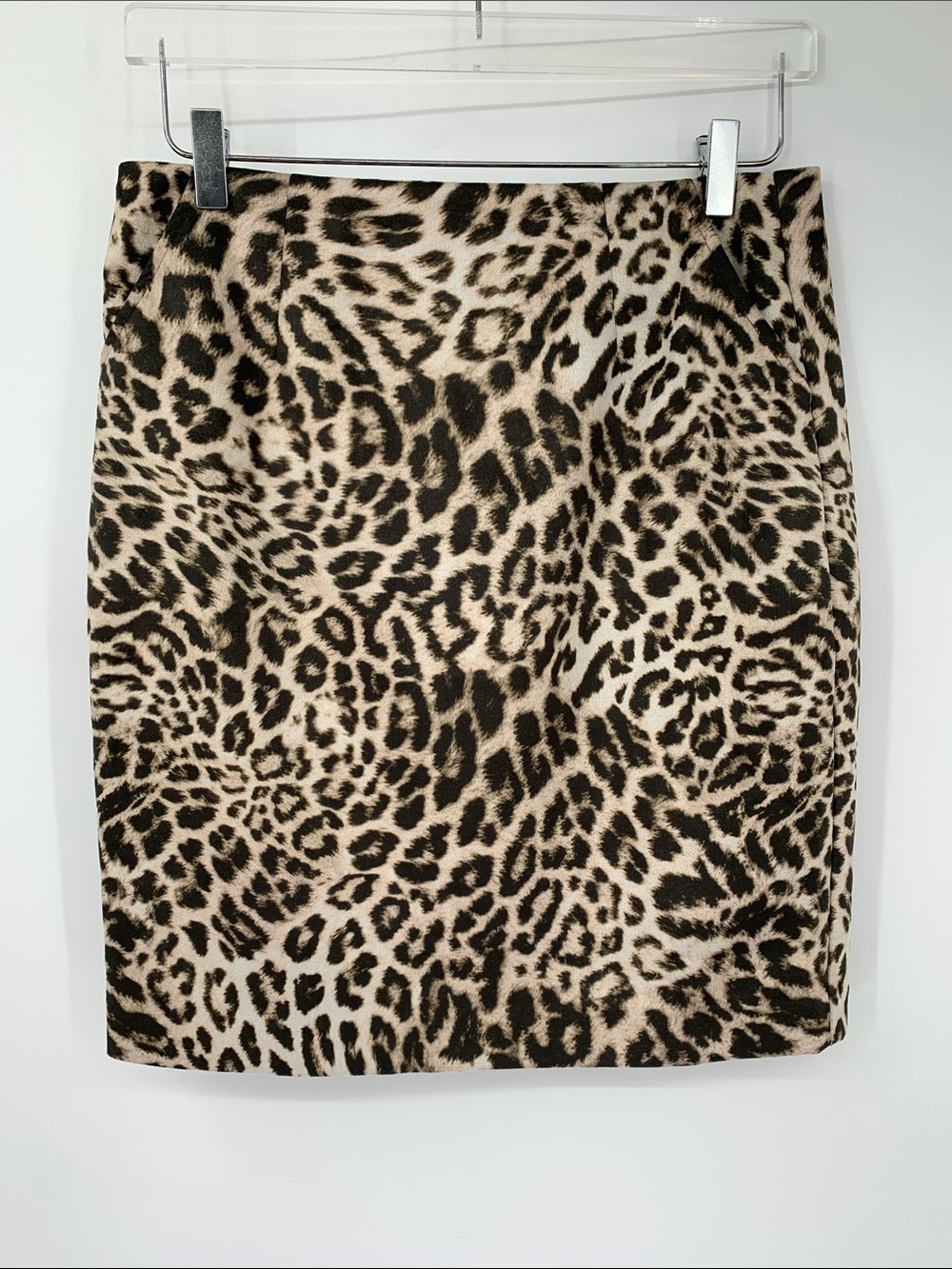 Cabi Sophia skirt leopard mini stretch pencil straight animal print new 8